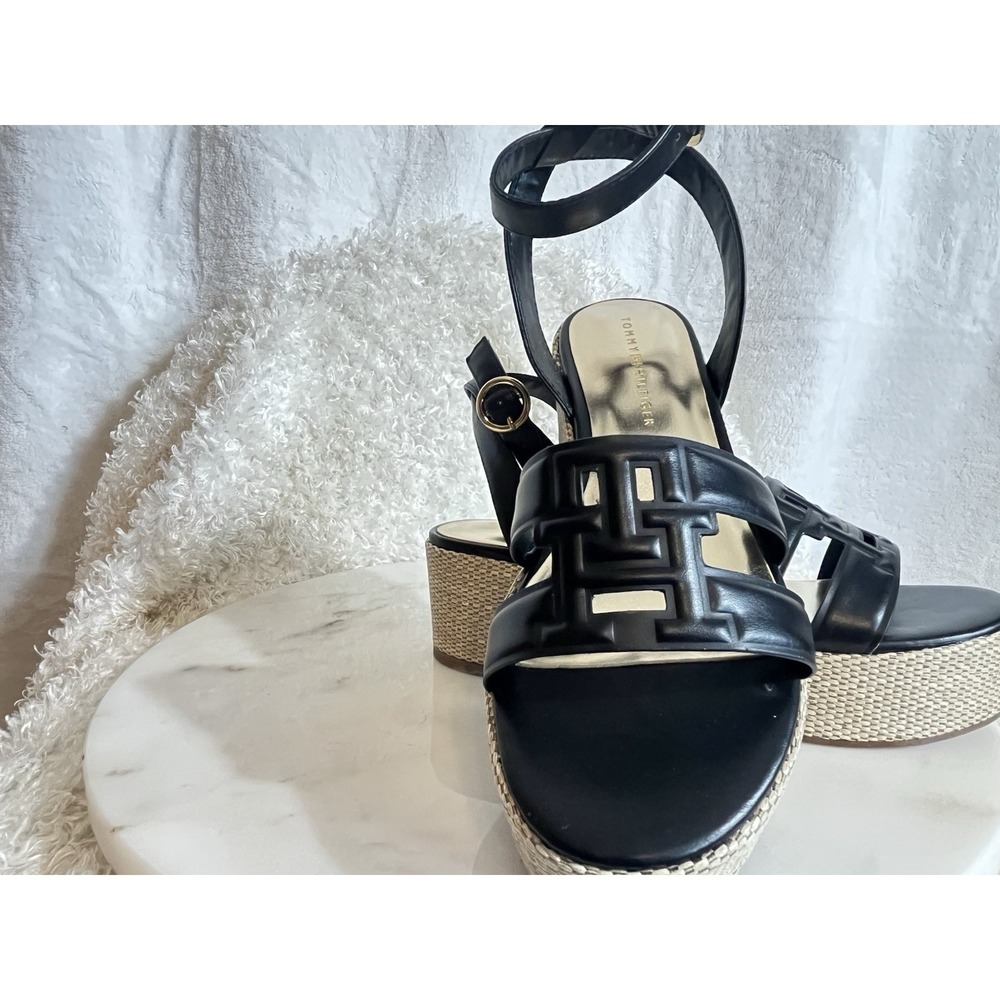 Tommy Hilfiger Vastie Raffia Platform Wedge Sandals – Women's 8.5 NWOT